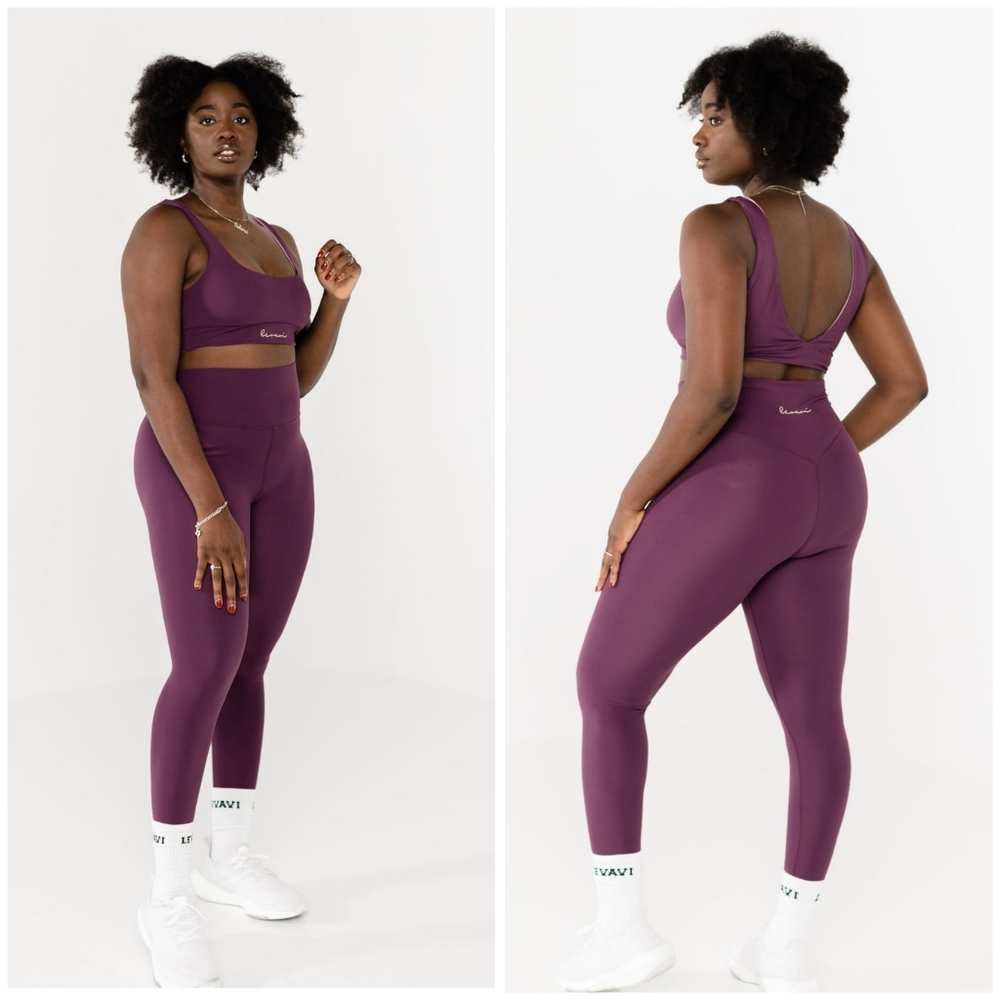 Levavi Core High Waisted Leggings Rhode Purple Size Large